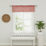 Cotton Window Valance Checkered Print 58" Wide Racecar 1 Inch Checkerboard - Red and White