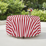 Cotton 1 Inch Wide Stripes Round Tablecloth