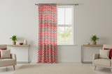 Cotton Curtain Zig-zag Chevron Print 58 Inch Wide - Red