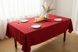 Polyester Poplin Gaberdine Durable Tablecloth Solid - Red