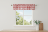 Cotton Gingham Checkered Window Valance 58" Wide - Red