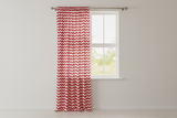 Cotton Curtain Zig-zag Chevron Print 58 Inch Wide - Red