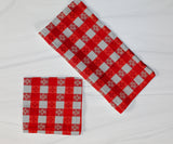 Poplin Tavern Gingham Checkered Polyester Napkins Dinner Table Decor 16" x 16" Hemmed (Pack of 6)
