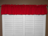 Solid Poplin Window Valance 58" Wide Red