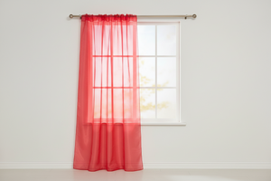 Sheer Tinted Organza Solid Single Curtain Panel 58 Inch Wide - Red