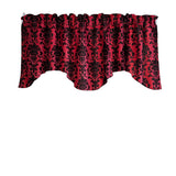 Poplin Damask Floral Scalloped Wave Window Valance 58" Wide / 20" Tall
