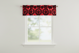 Flocked Damask Window Valance 58" Wide - Red