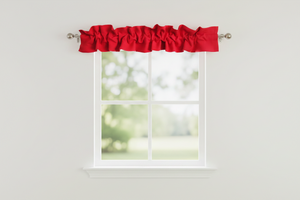Solid Poplin Curtain Valance Sleeve Topper - Red