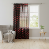 Cotton Curtain Polka Dots Print 58 Inch Wide - Red on Black