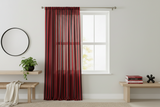 Cotton Curtain Stripe Print 58 Inch Wide / 1 Inch Stripe - Red and Black