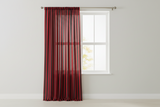 Cotton Curtain Stripe Print 58 Inch Wide / 1 Inch Stripe - Red and Black