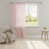 Cotton Curtain Polka Dots Print 58 Inch Wide - Red on White