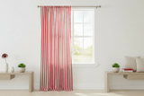 Cotton Curtain Stripe Print 58 Inch Wide / 1 Inch Stripe - Red and White