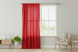 Faux Silk Solid Dupioni Window Curtain 56 Inch Wide - Red
