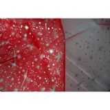 Silver Stars on Sheer Tinted Organza Fabric for Arts, Crafts, & Sewing