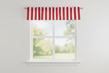 Cotton Window Valance Stripe Print 58 Inch Wide / 2 Inch Stripe - Red