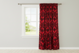 Flocking Damask Taffeta Window Curtain 56 Inch Wide - Red