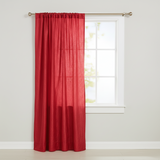 Crinkle Taffeta Crushed Pattern Single Curtain Panel 54 Inch Wide - Red