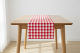 Poplin Table Runner Gingham Checkered - Red