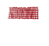 Cotton Gingham Checkered Window Valance 58" Wide - Red