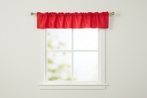 Faux Silk Dupioni Window Valance 56 Inch Wide - Red