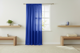 Shiny Satin Solid Single Curtain Panel Drapery 58 Inch Wide - Royal Blue