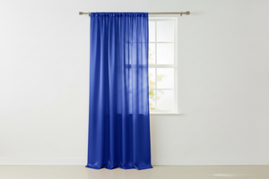 Shiny Satin Solid Single Curtain Panel Drapery 58 Inch Wide - Royal Blue