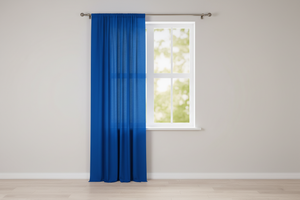 Solid Poplin Window Curtain or Photography Backdrop 58" Wide - Royal Blue