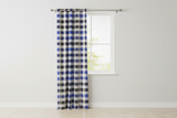 Grommet Blackout Curtain Poplin Buffalo Checkered 56" Wide Curtain Three Color Blend