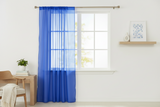 Sheer Tinted Organza Solid Single Curtain Panel 58 Inch Wide - Royal Blue