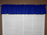 Solid Poplin Window Valance 58" Wide Royal Blue