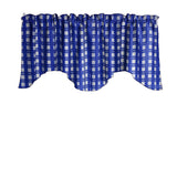 Poplin Tavern Gingham Checkered Scalloped Wave Window Valance 58" Wide / 20" Tall