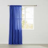 Crinkle Taffeta Crushed Pattern Single Curtain Panel 54 Inch Wide - Royal Blue