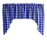 Poplin Tavern Gingham Checkered Swag Window Valance 58" Wide / 36" Tall