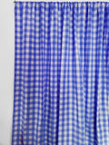 Cotton Gingham Checkered Curtain 58 Inch Wide - Royal Blue