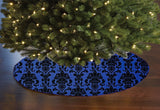 Poplin Damask Floral Tree Skirt Christmas Decoration 58" Round Skirt