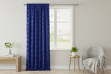 Satin Rosette 3D Pop up Flower Single Curtain Panel 54 Inch Wide - Royal Blue