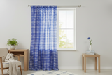 Cotton Gingham Checkered Curtain 58 Inch Wide - Royal Blue