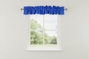 Solid Poplin Curtain Valance Sleeve Topper - Royal Blue