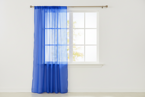 Sheer Tinted Organza Solid Single Curtain Panel 58 Inch Wide - Royal Blue