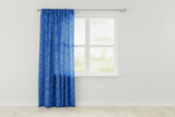 Cotton Curtain Floral Paisley Bandanna Print 58 Inch Wide - Royal Blue