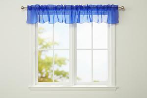 Sheer Organza Window Valance 58" Wide - Solid Royal Blue