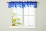 Sheer Organza Window Valance 58" Wide - Solid Royal Blue