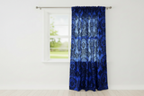 Flocking Damask Taffeta Window Curtain 56 Inch Wide - Royal Blue