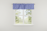 Poplin Gingham Checkered Window Valance 58" Wide - Royal Blue