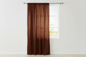Shiny Satin Solid Single Curtain Panel Drapery 58 Inch Wide - Rust