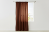 Shiny Satin Solid Single Curtain Panel Drapery 58 Inch Wide - Rust