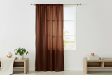 Shiny Satin Solid Single Curtain Panel Drapery 58 Inch Wide - Rust