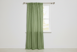 Faux Burlap Texture Polyester Solid Single Curtain Panel 58 Inch Wide - Sage