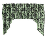Poplin Damask Floral Swag Window Valance 58" Wide / 36" Tall